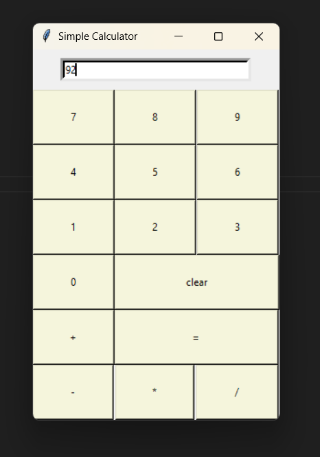 calculator using tkinter
